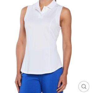 Callaway White Sleeveless Golf Polo Size Small .